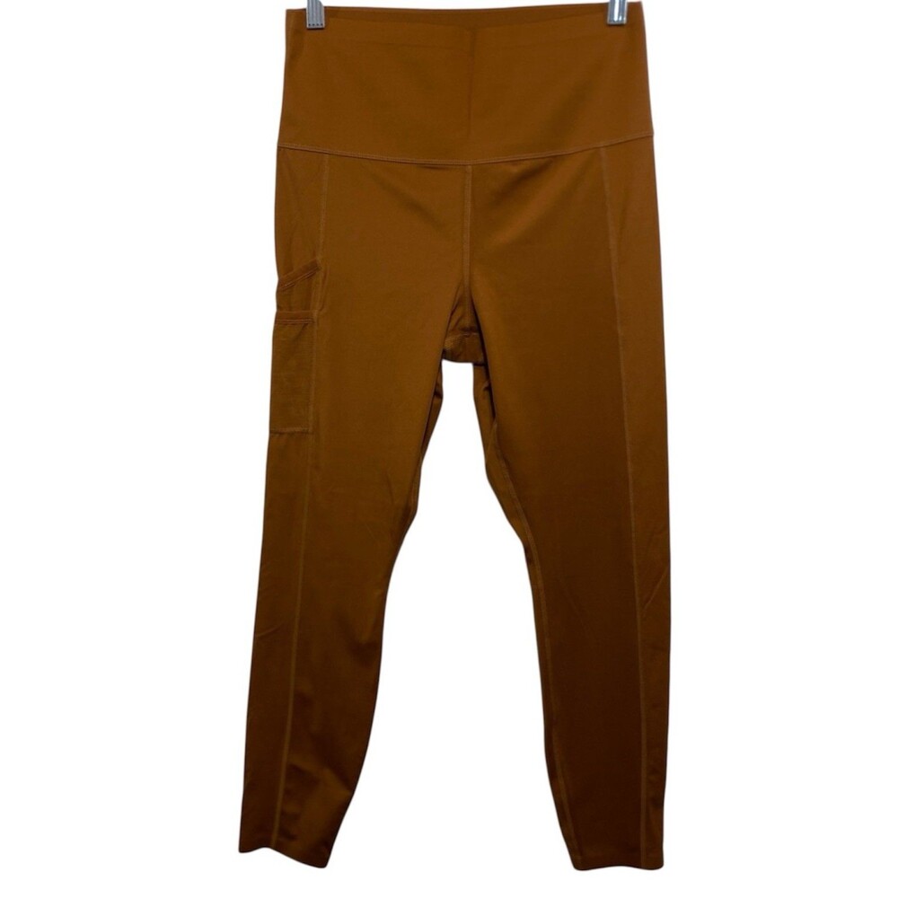 Knix Leggings Womens Size Large Burnt Orange Rust Stashable High Rise Gym Yoga